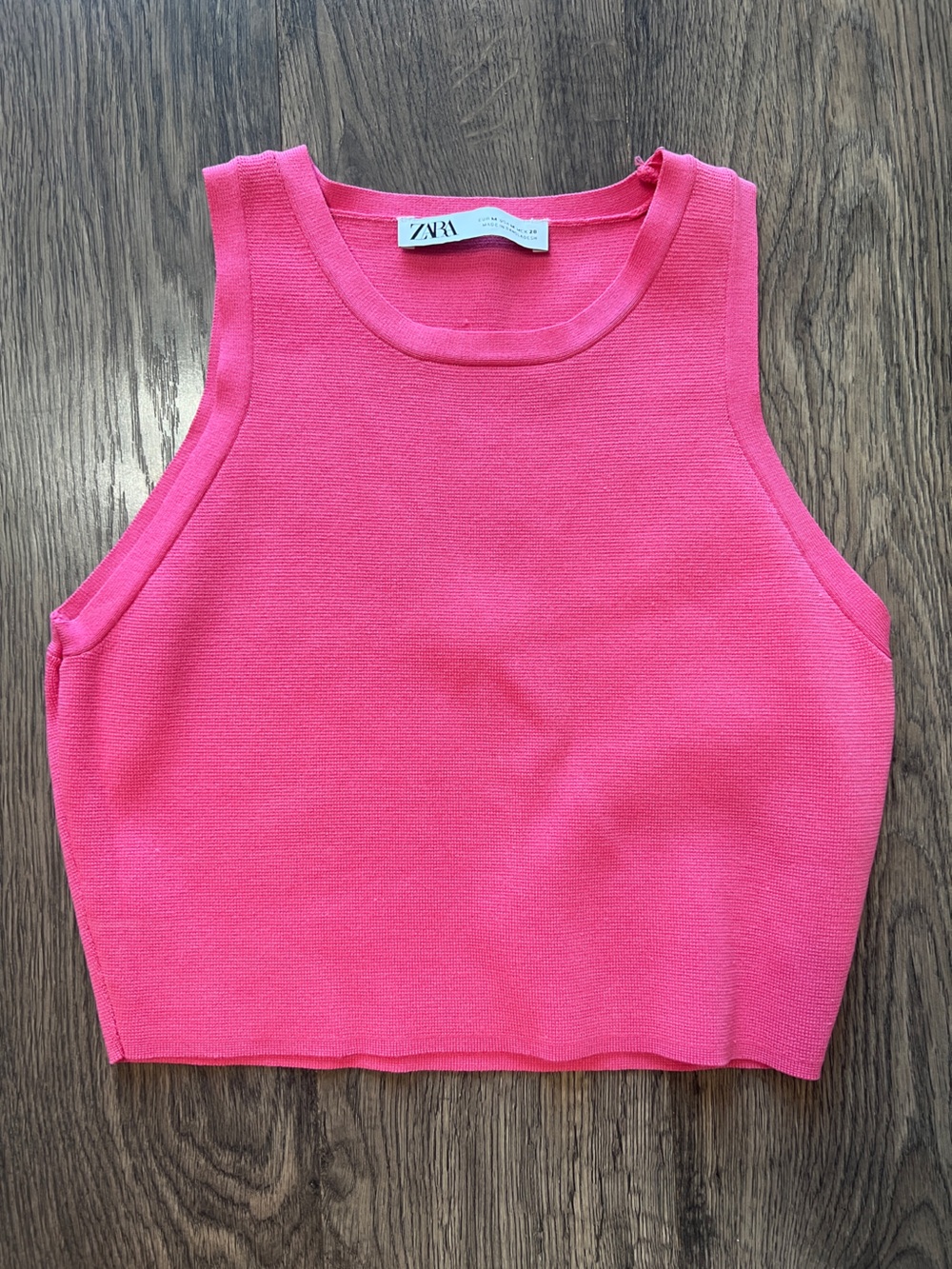 Zara Women’s Pink Cropped Tank - Size Medium